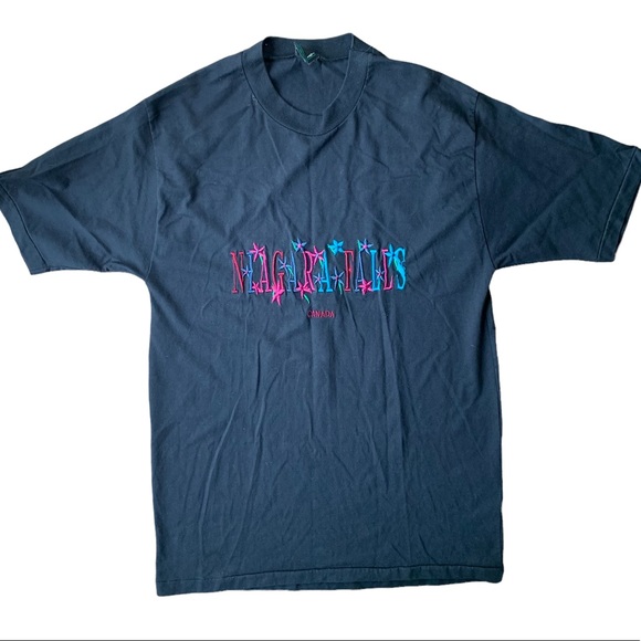 Vintage Tops - Vintage 90s y2k niagra falls black t-shirt size XL